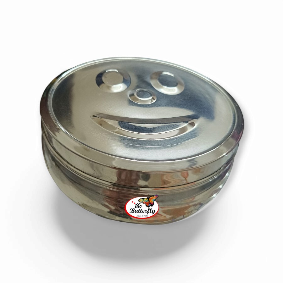 Smiley belly stainless steel puri dabba for lunch