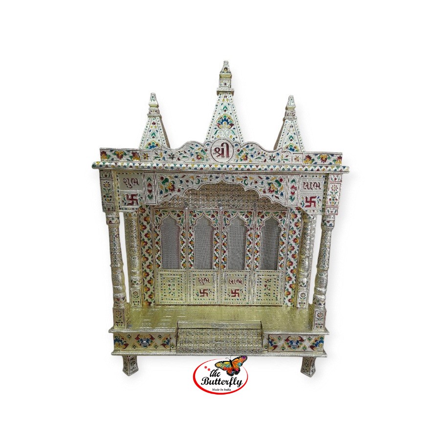 Wooden home temple with gold mina artwork