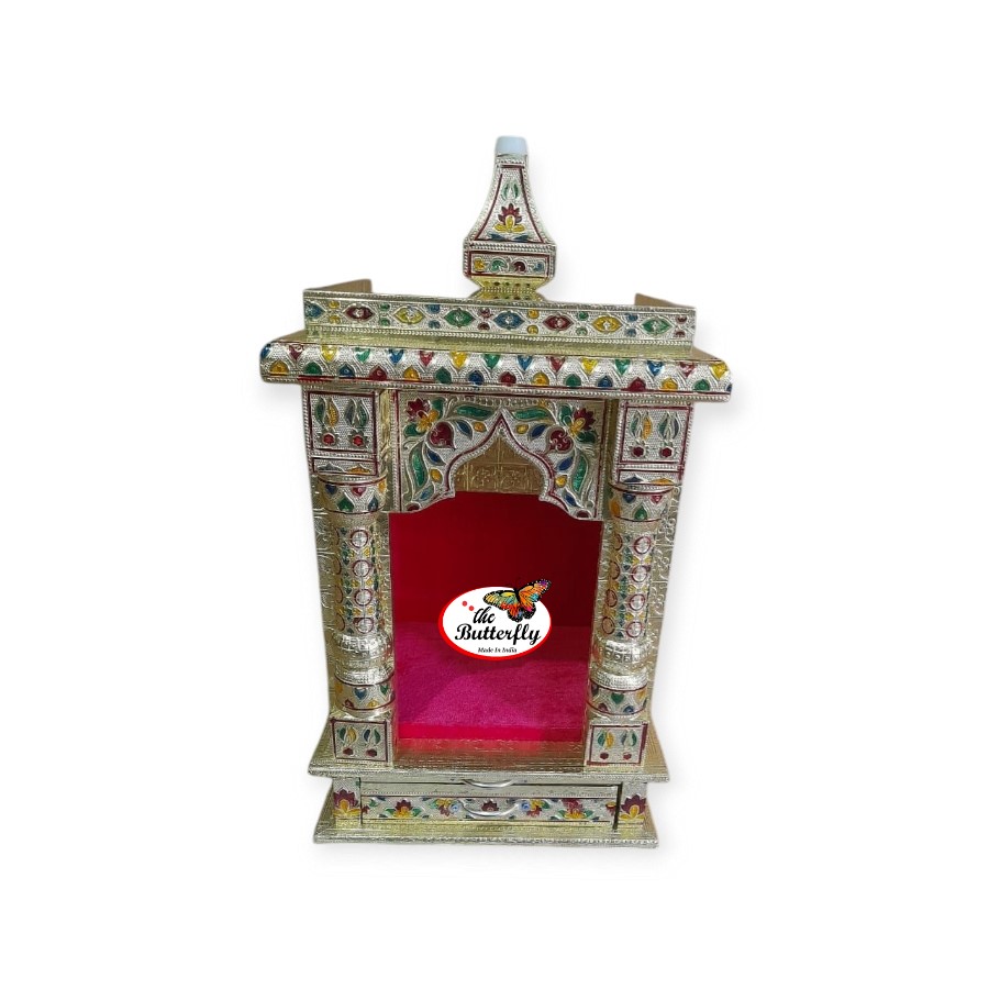 Decorative wooden temple with gold polish