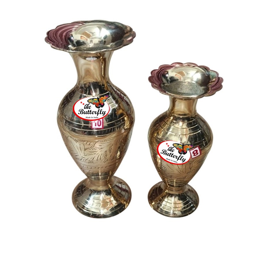 Fine champa design brass flower vase