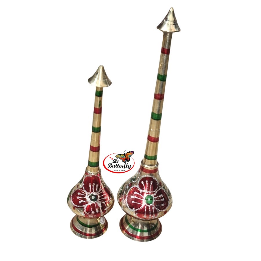 Brass gulab dani with meena work