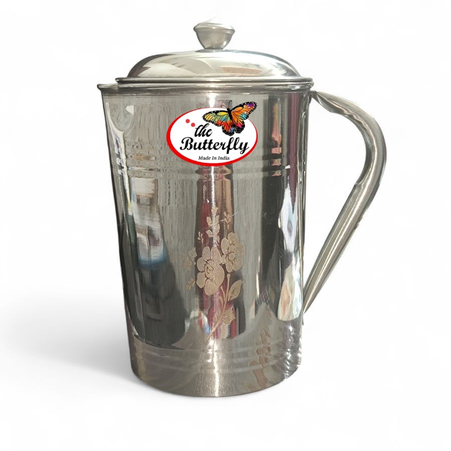 Laser design stainless steel jug with lid