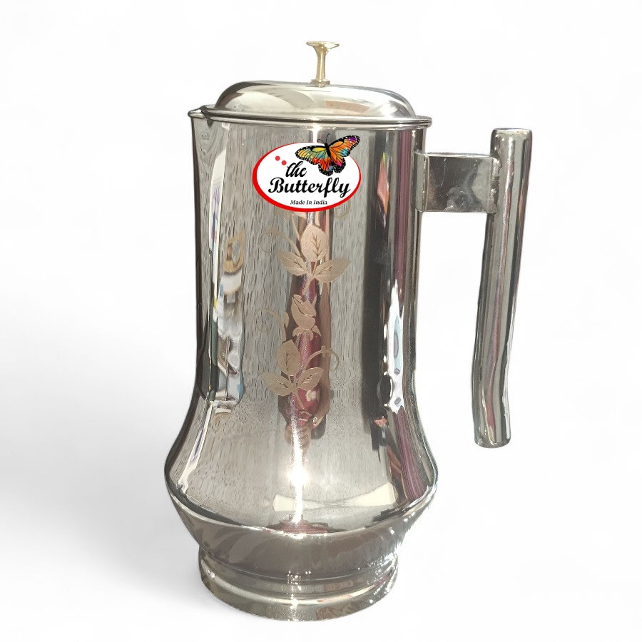 Long body laser stainless steel jug with lid