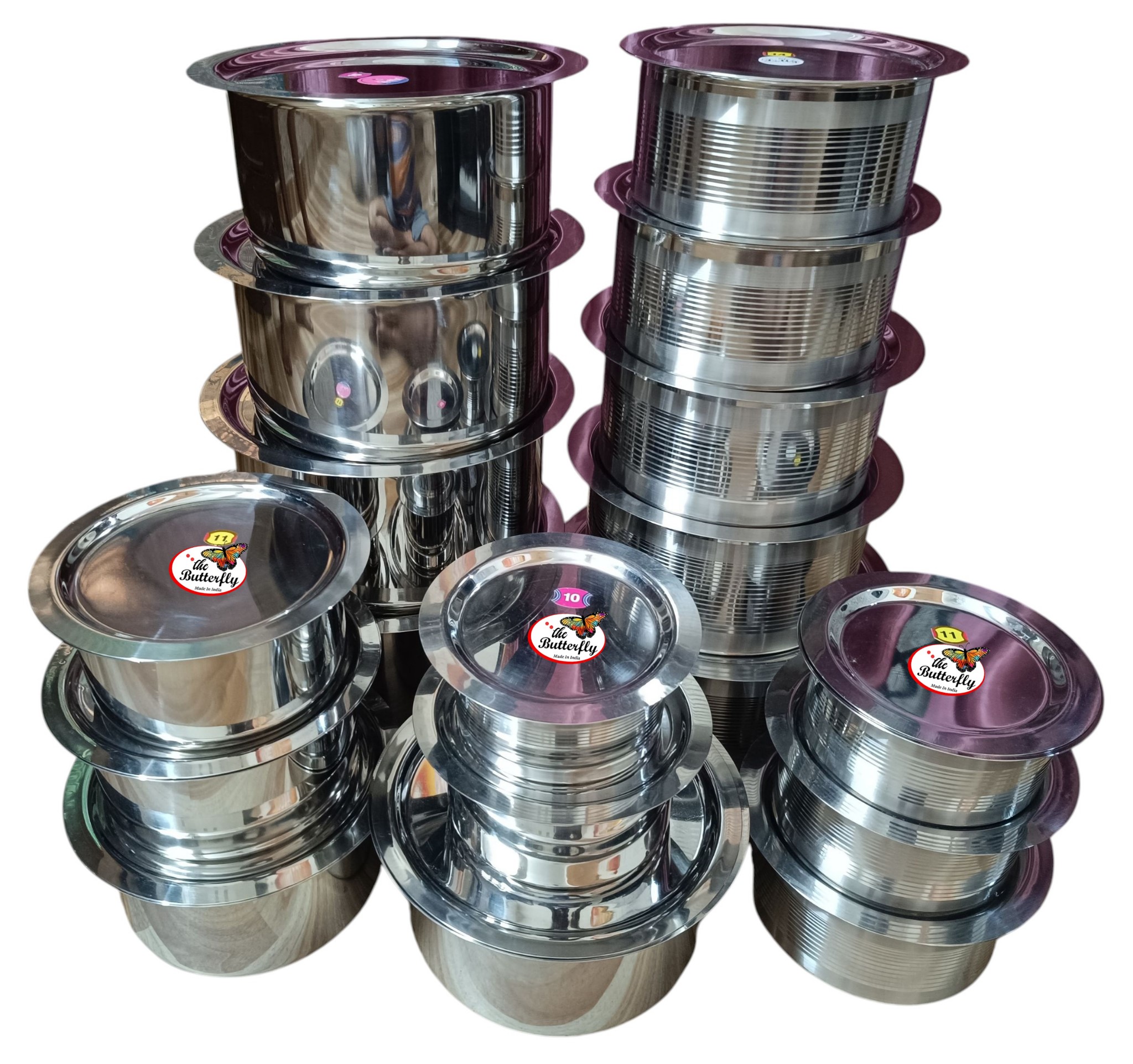 Stainless steel cooking pot with lid