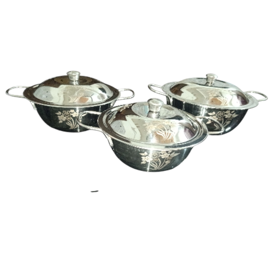 Stainless steel German dish handi set with cover