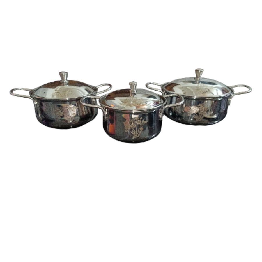 German design stainless steel handi set with laser pattern