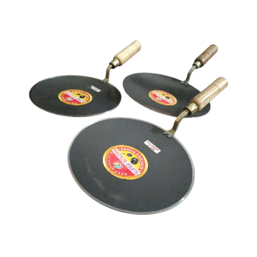 Iron roti tawa with wooden handle for chapati