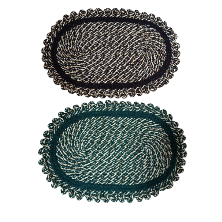 Super ribbon frill braided door mat for entrance