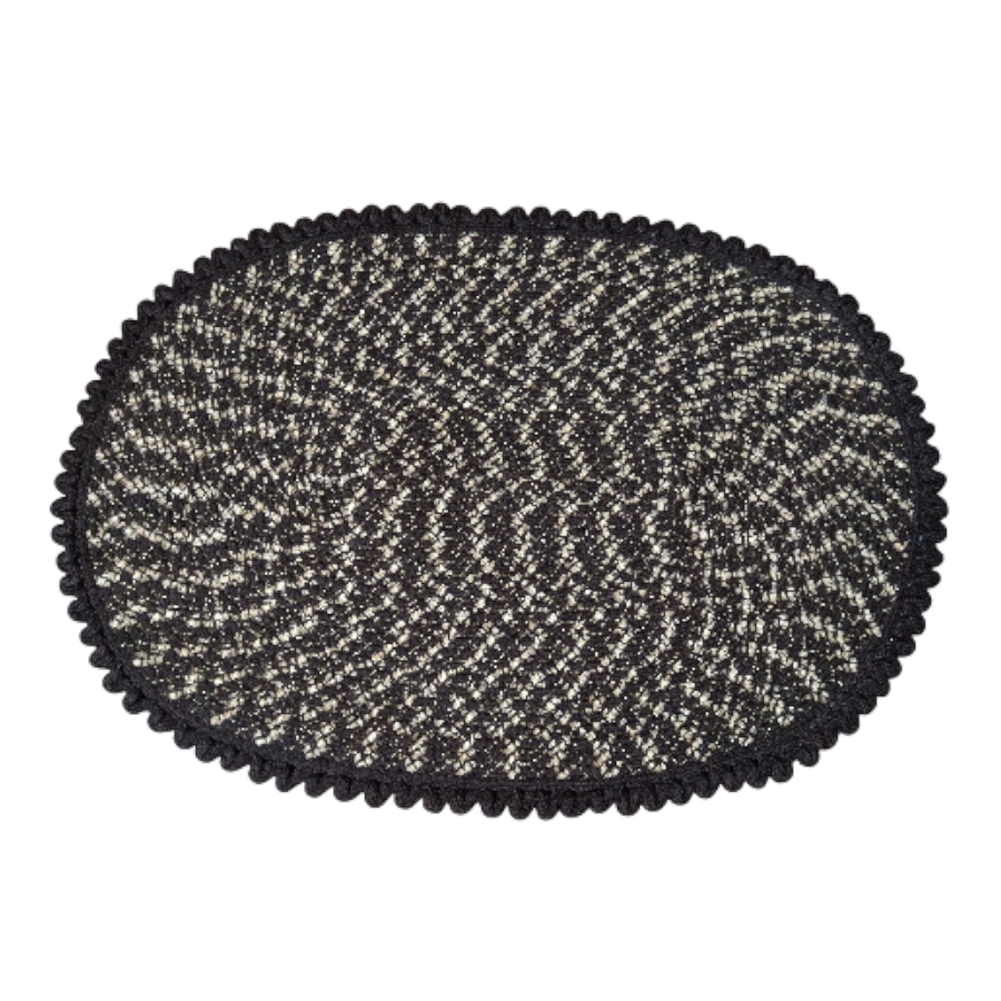 Oval braided door mat with strong weave