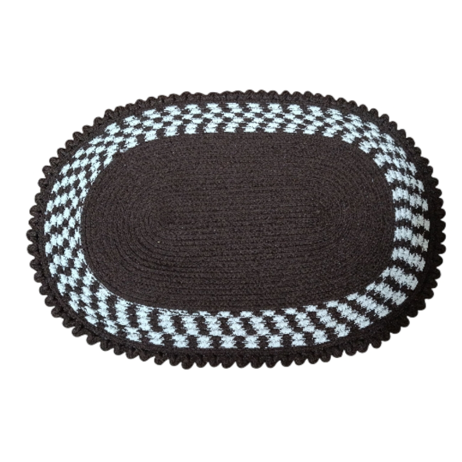 Oval shaped door mat for indoor and outdoor use