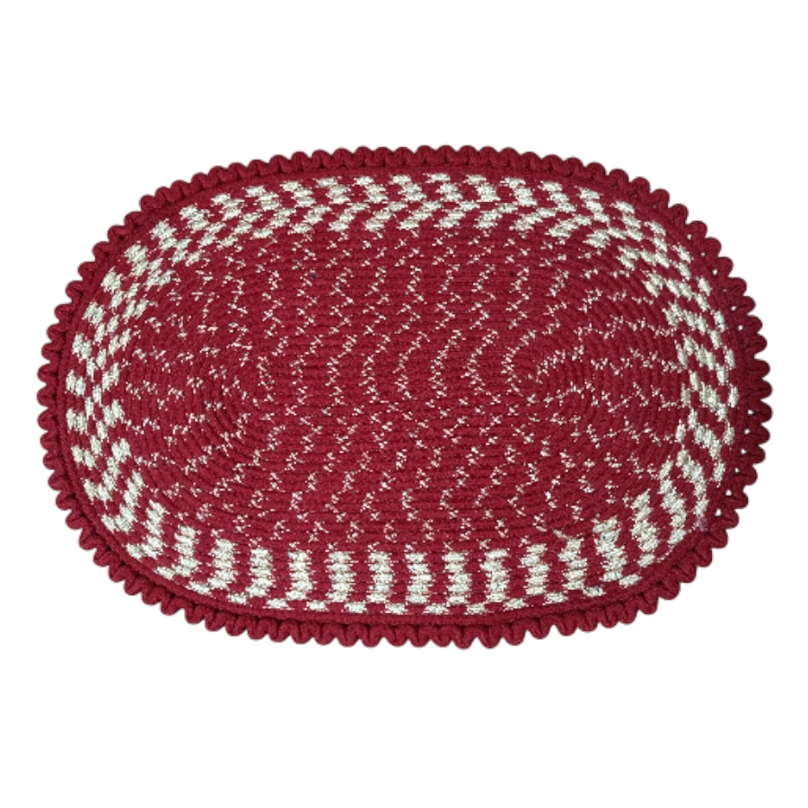 Durable oval braided door mat for daily use