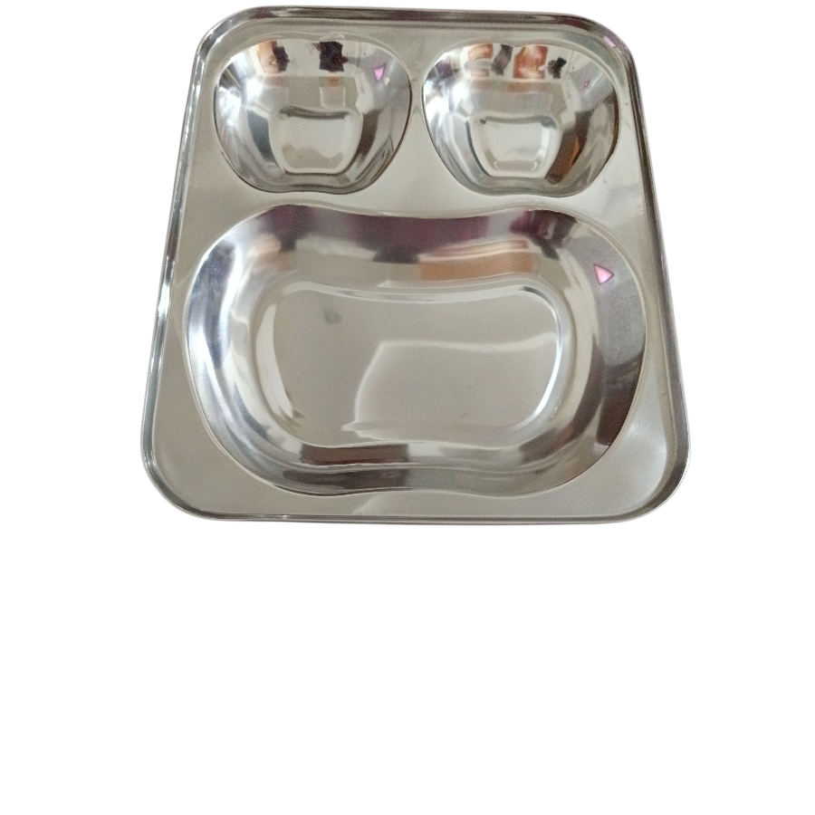Apple shape compartment steel plate for kids