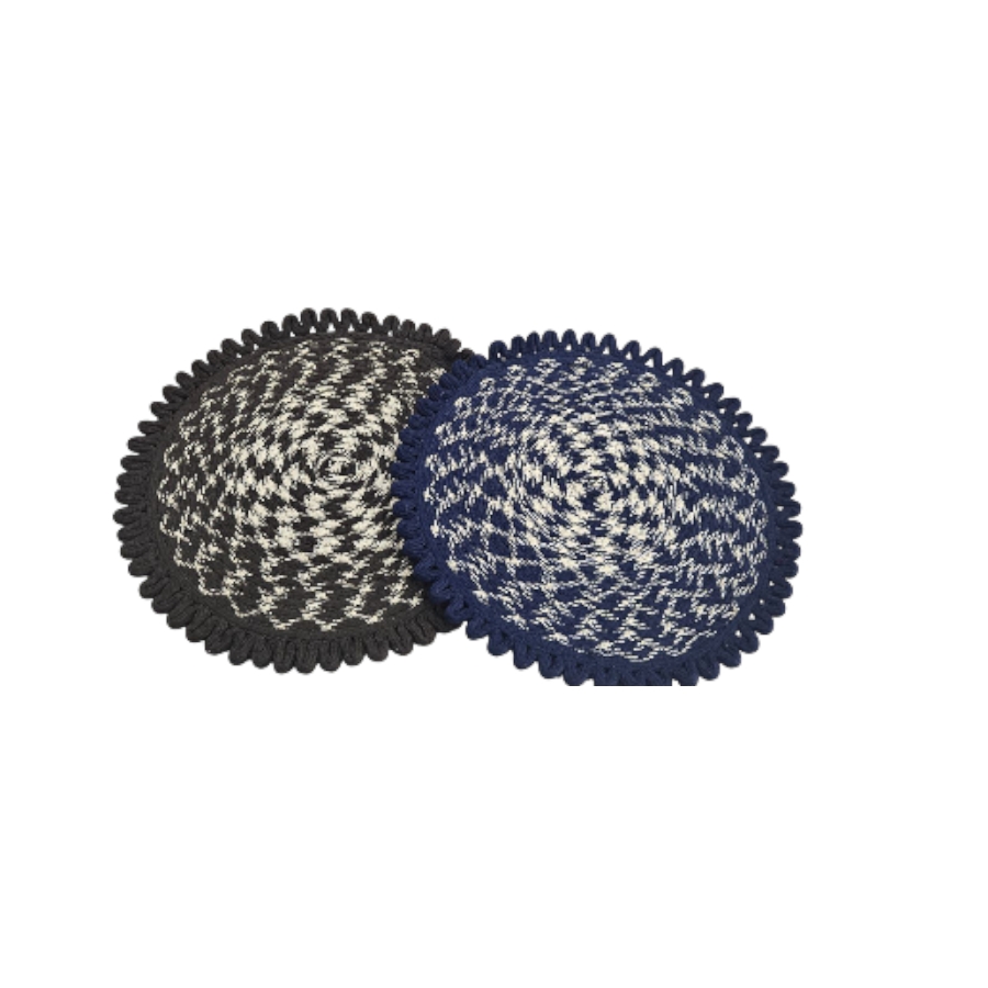 Round braided polyester door mat for home entrance