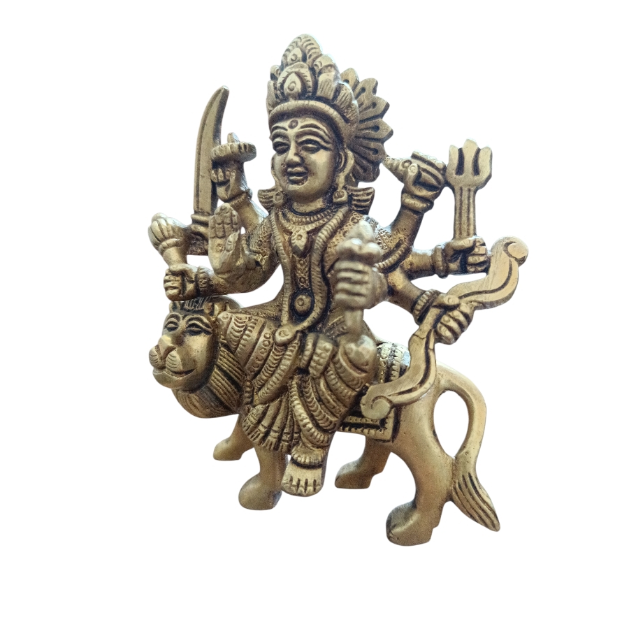 Brass Maa Durga statue for traditional worship
