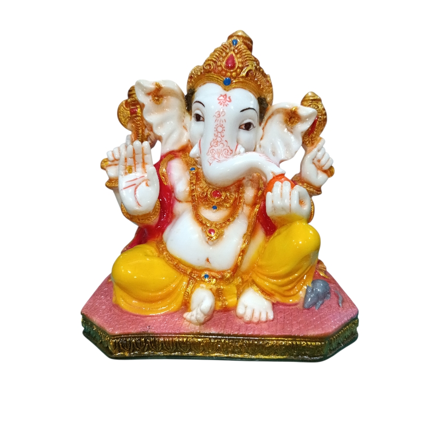 Polystone Laddo Ganesh statue symbolizing joy and prosperity
