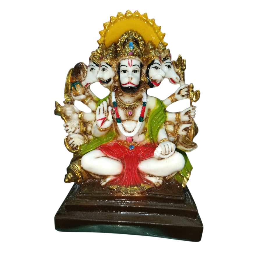 Polystone Panchmukhi Hanuman statue for protection