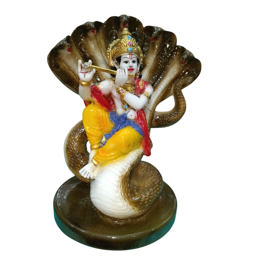 Polystone Krishna Ji statue with Shesh Naag