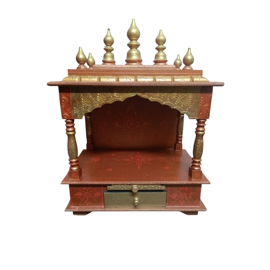 Handcrafted wooden temple for home worship