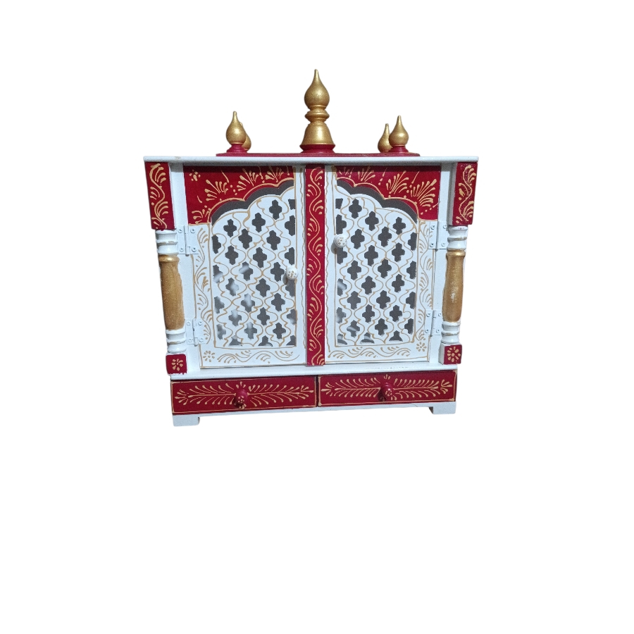 Handcrafted wooden temple for home puja