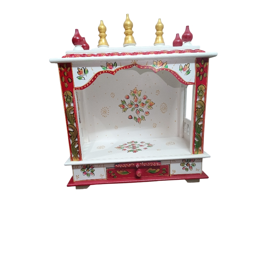 Wooden temple with door for secure home worship